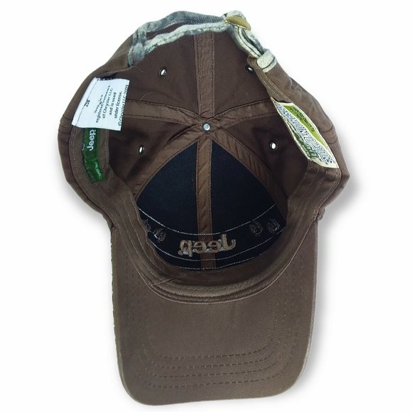 Jeep Cap Hat Mossy Oak Camo Brown Flannel Embroidered Hunting One Size NWOT - Picture 7 of 11